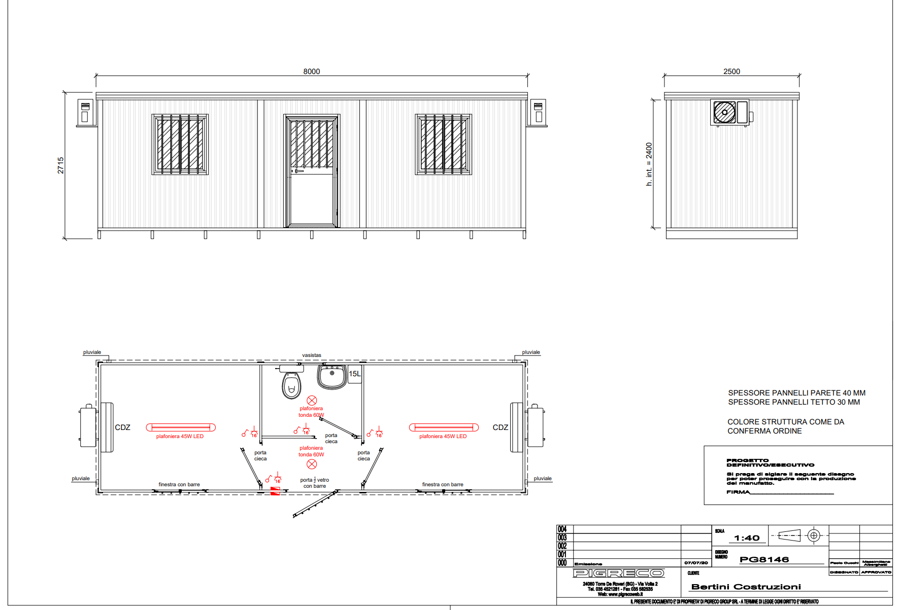 Monoblocco Uso UFFICIO Con BAGNO Pigreco Monoblocchi Prefabbricati
